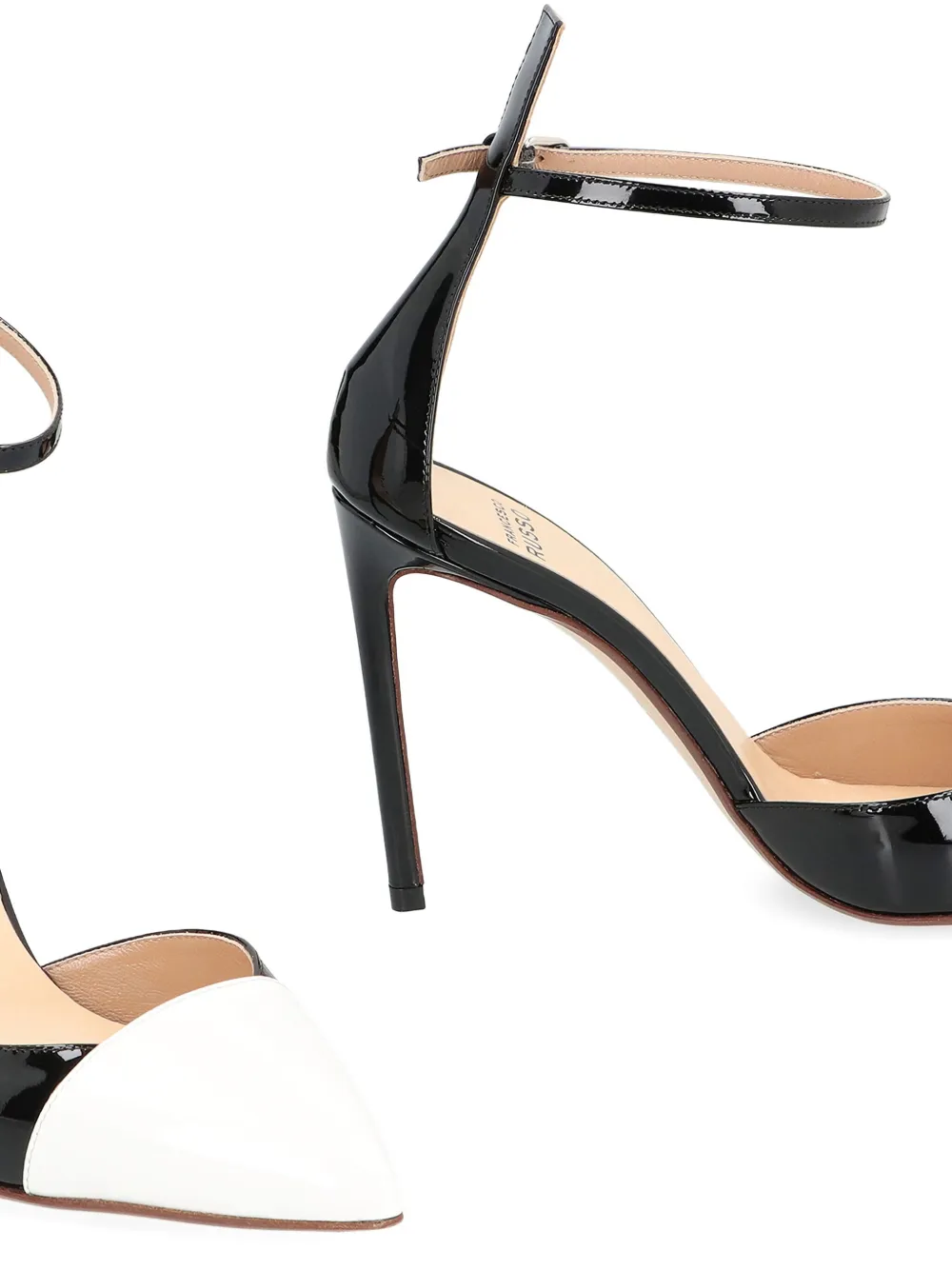 Francesco Russo 105MM patent leather ankle-strap pumps Zwart