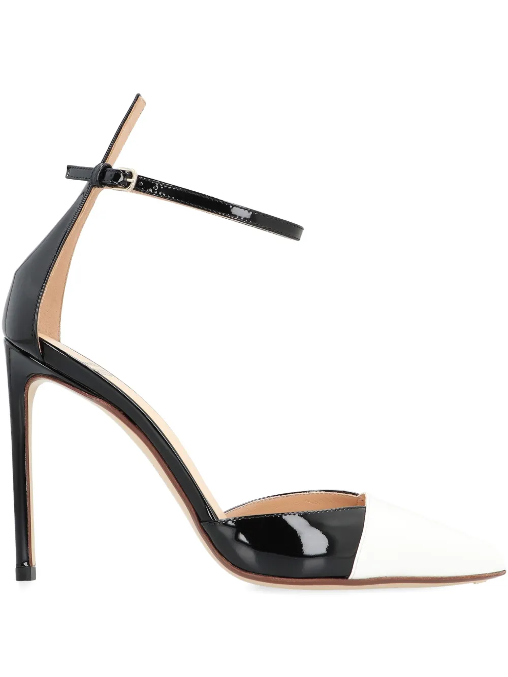 Francesco Russo 105MM patent leather ankle-strap pumps Black