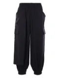 Y-3 drawstring-waist cargo pants - Black
