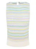 Margaret O'Leary Inc Chevron tank top - White