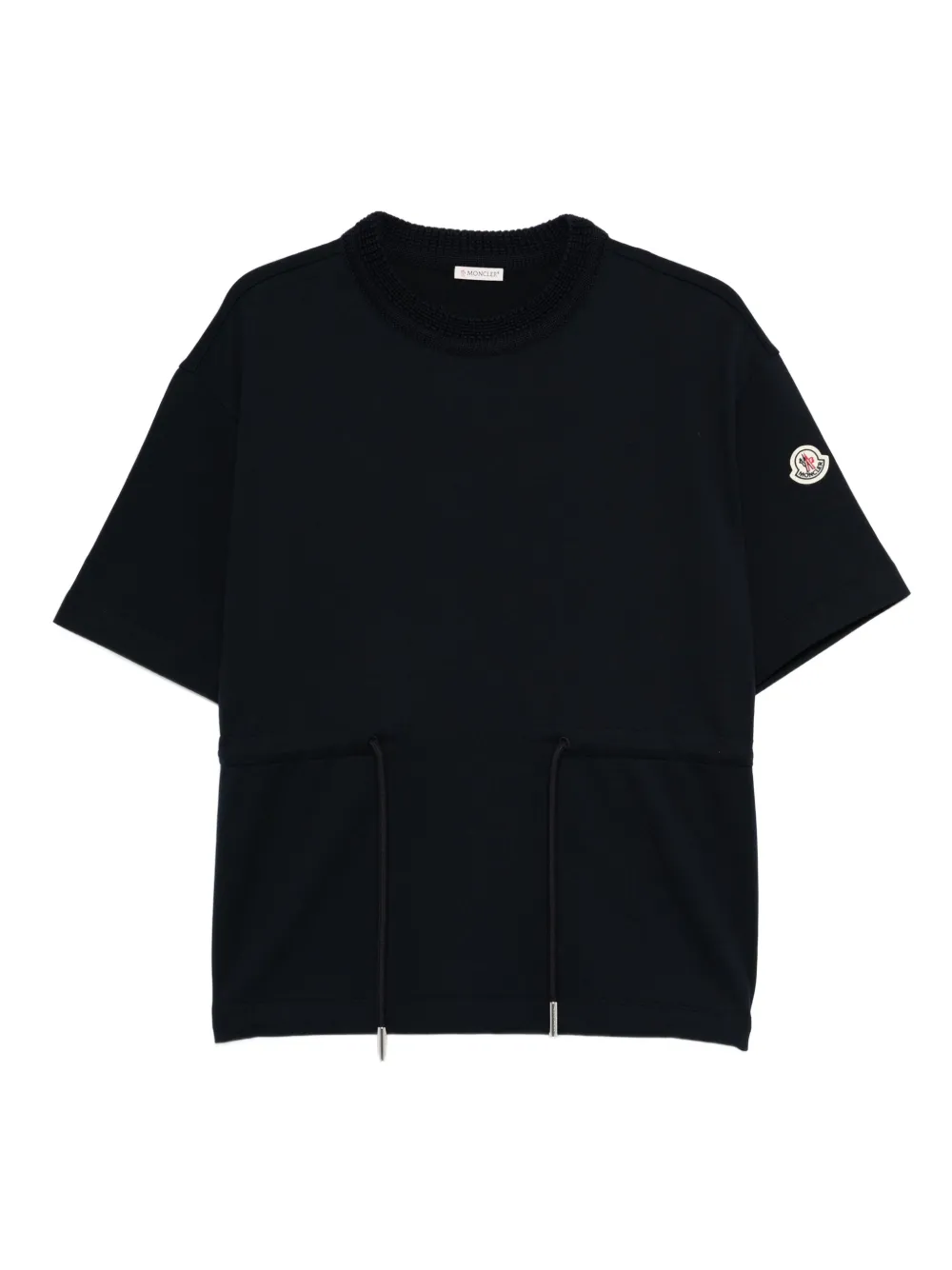 Moncler T-shirt met trekkoordtaille Blauw