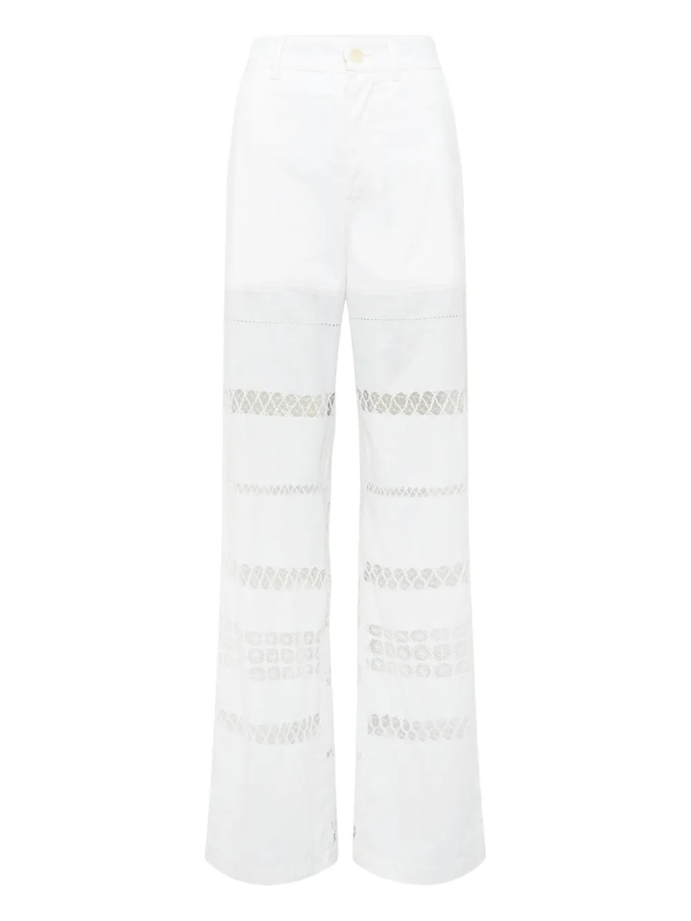 Marine Serre Lace-panel Trousers In White
