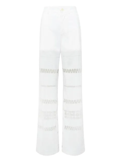 Marine Serre lace-panel trousers