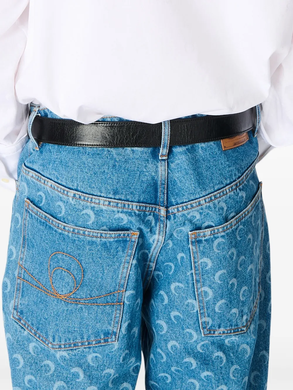 Marine Serre Jeans met maanprint Blauw