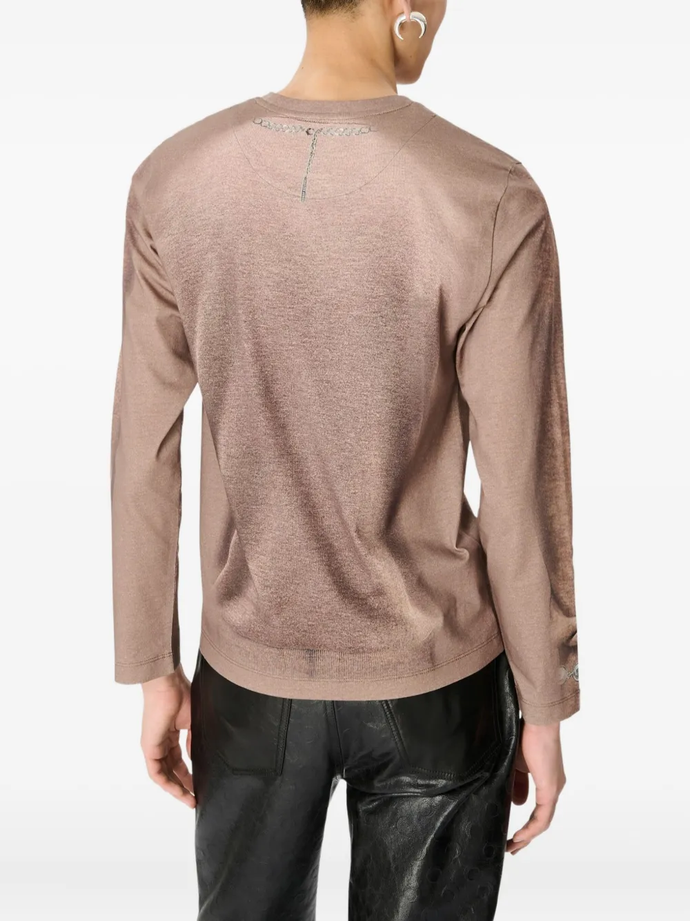 Marine Serre Trompe L'oeil top Beige