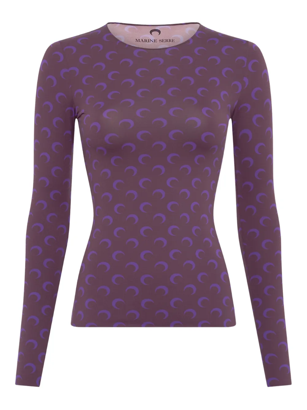Marine Serre moon-printed long-sleeved T-shirt - Violett