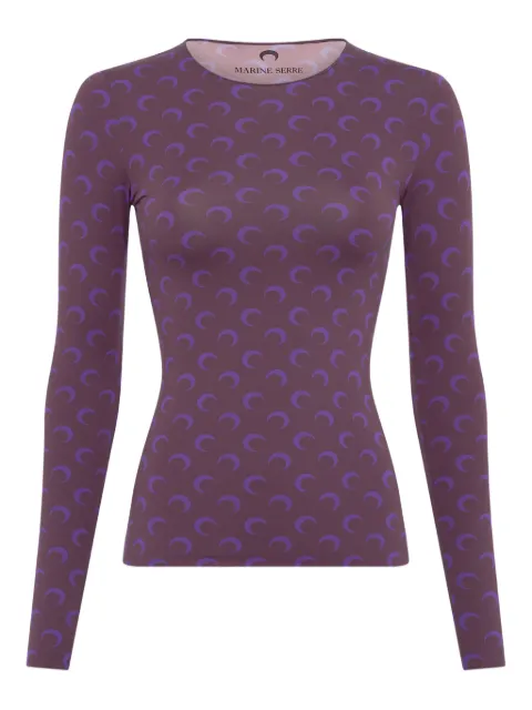 Marine Serre تيشيرت بأكمام طويلة وطبعة قمر