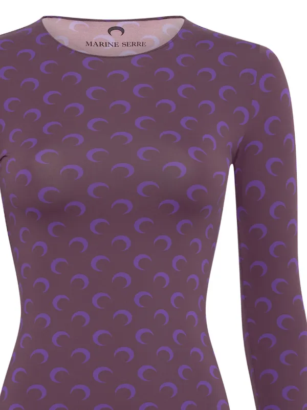 Marine Serre moon-printed long-sleeved T-shirt | Purple | FARFETCH