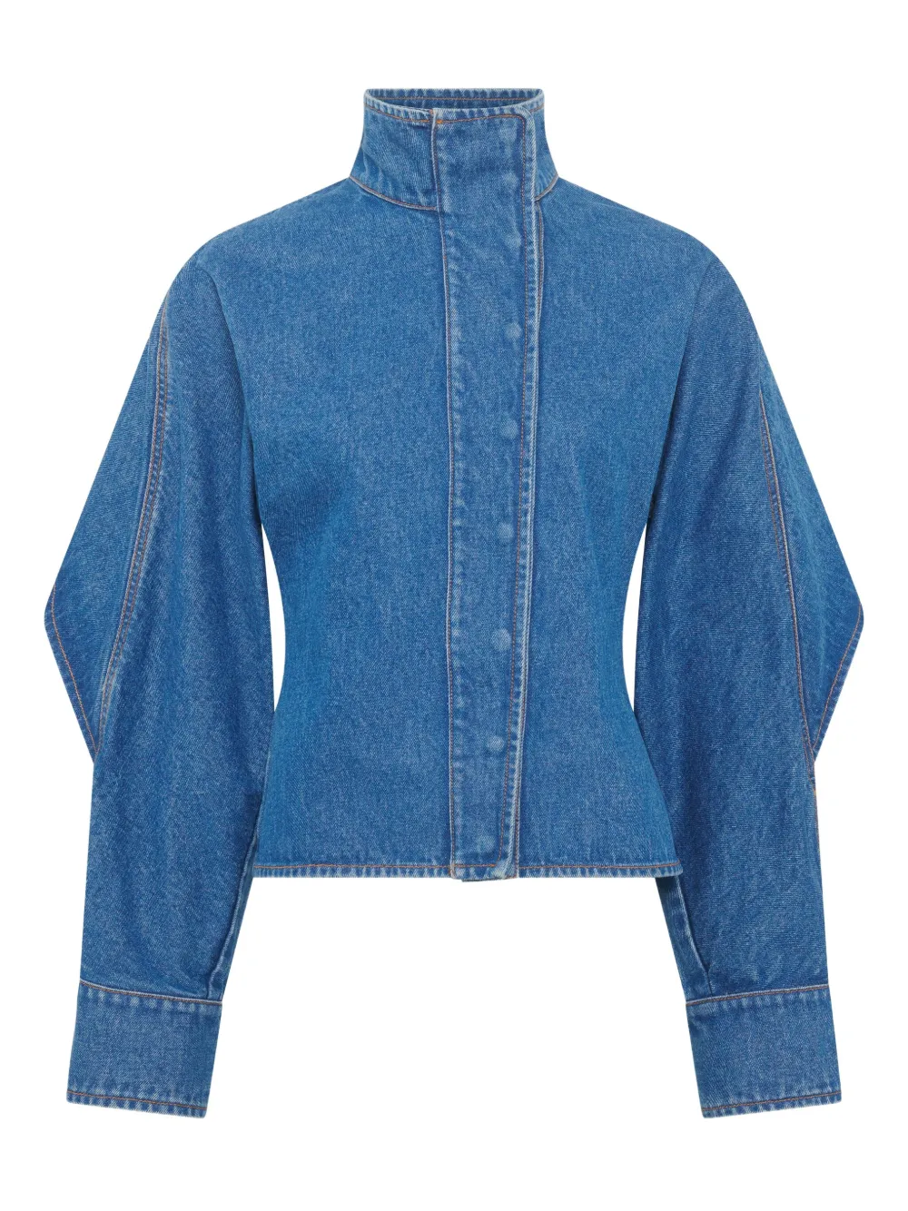 Marine Serre Moon Laser Denim Shirt In Blue