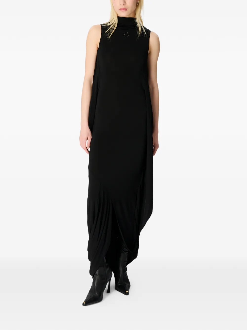 Marine Serre draped open-back dress - Zwart