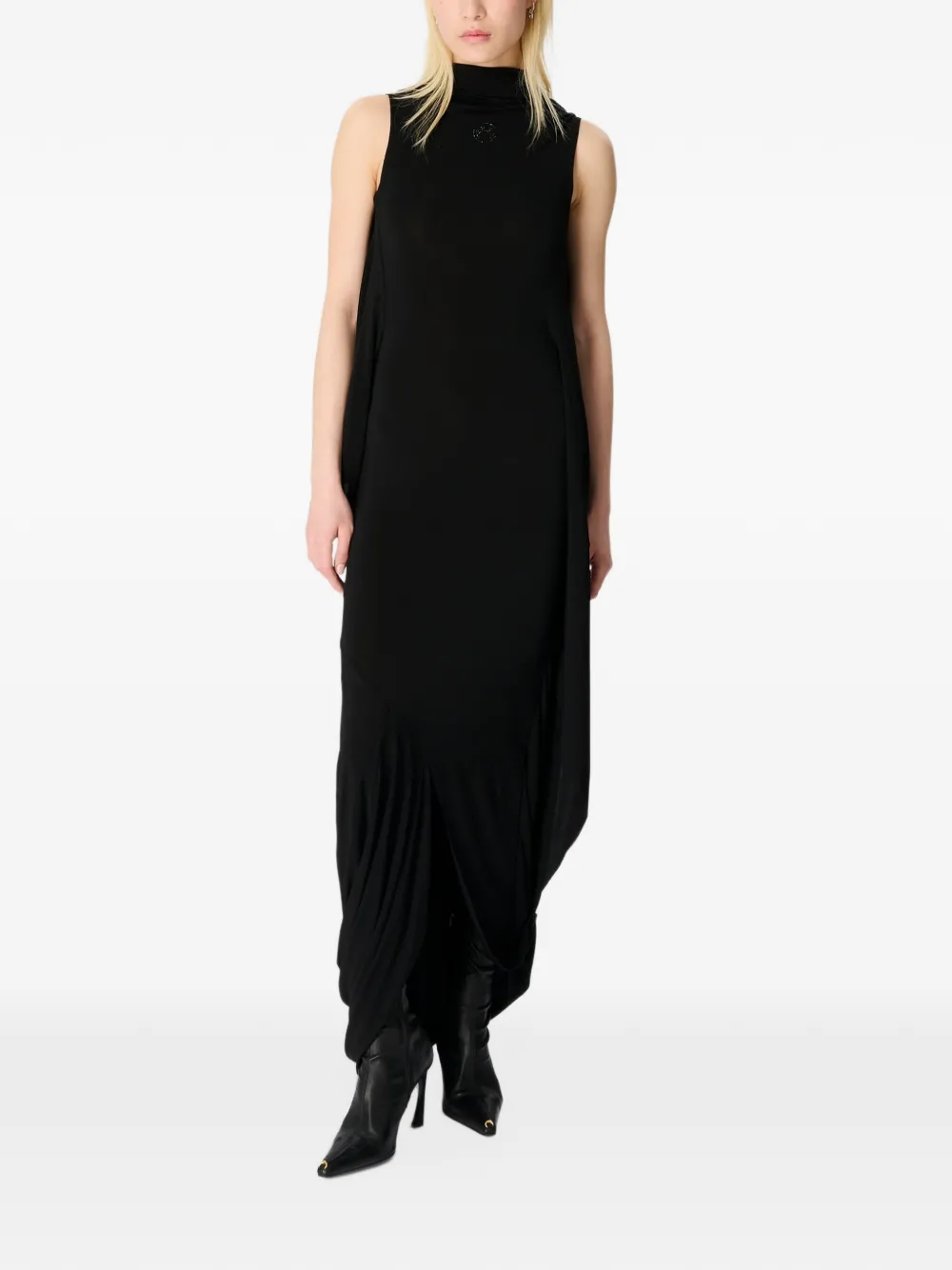 Marine Serre draped open-back dress - Schwarz
