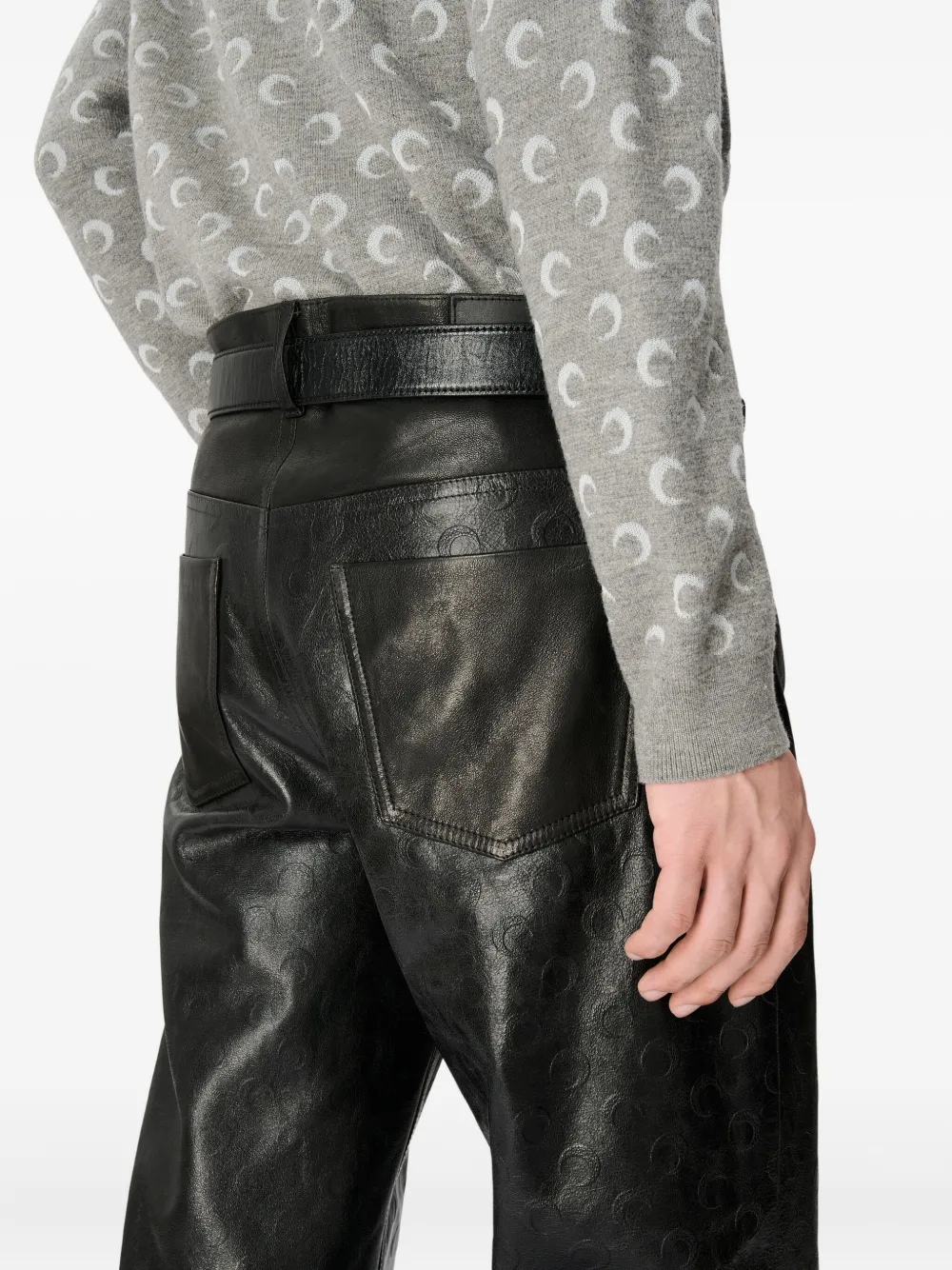 Marine Serre Trui met maan jacquard Grijs