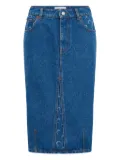 Marine Serre Moon Laser denim midi skirt - Blue