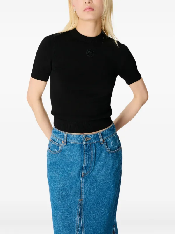 MARINE SERRE スカート Marine Serre Moon Laser Denim Midi Skirt | Blue | FARFETCH