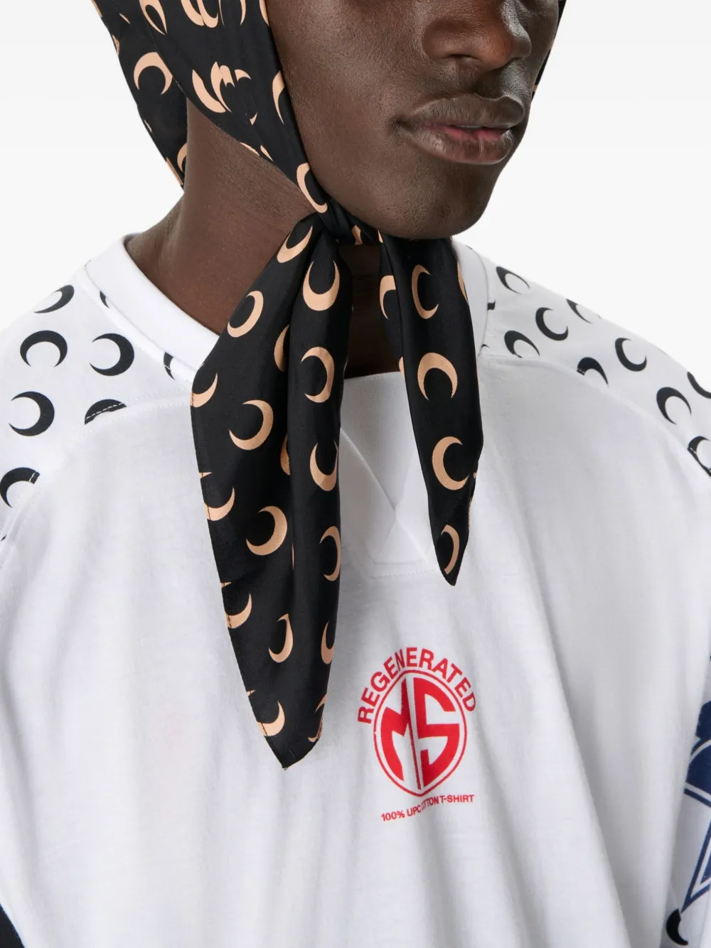 Marine Serre Regenerated T-shirt met grafische print Wit