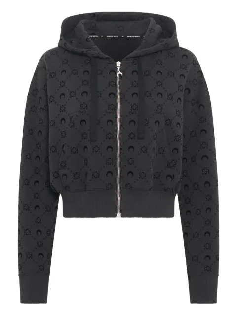 Marine Serre hoodie con monograma y cierre