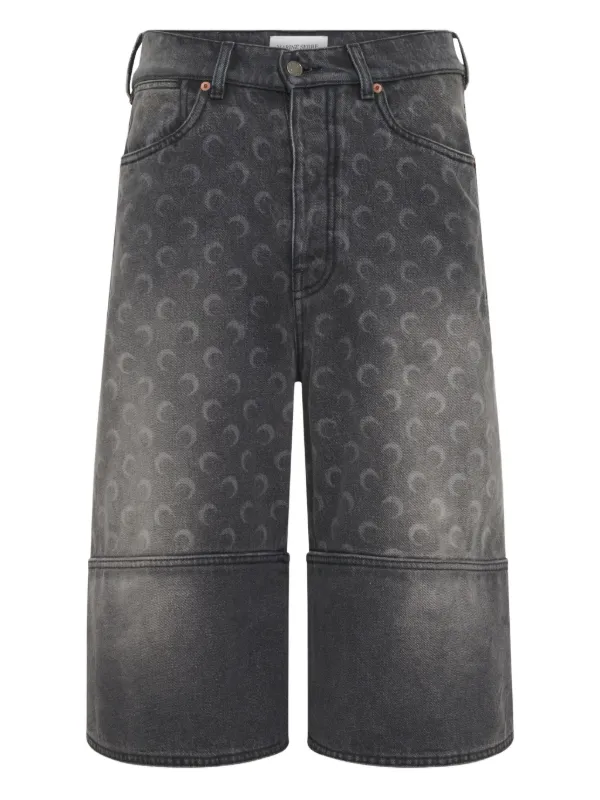 MARINE SERRE ムーン　パンツ Marine Serre ムーン デニムショートパンツ | グレー | FARFETCH JP