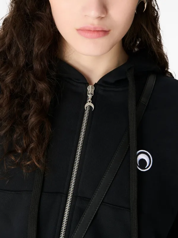 Marine Serre ジップアップ パーカー | ブラック | FARFETCH JP