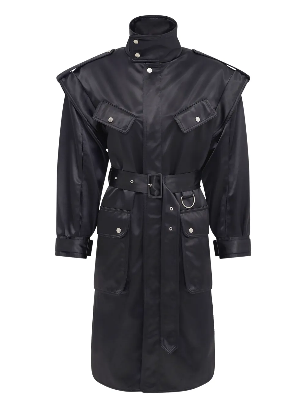 Marine Serre Belted Trench Coat In Multi