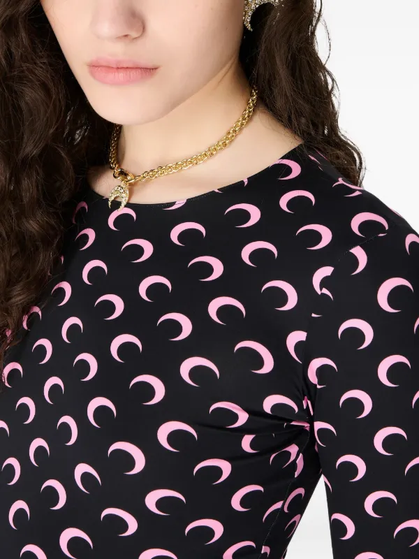 Marine Serre ムーンプリント トップス Marine Serre ムーンプリント ジャージートップ | ブラック | FARFETCH JP