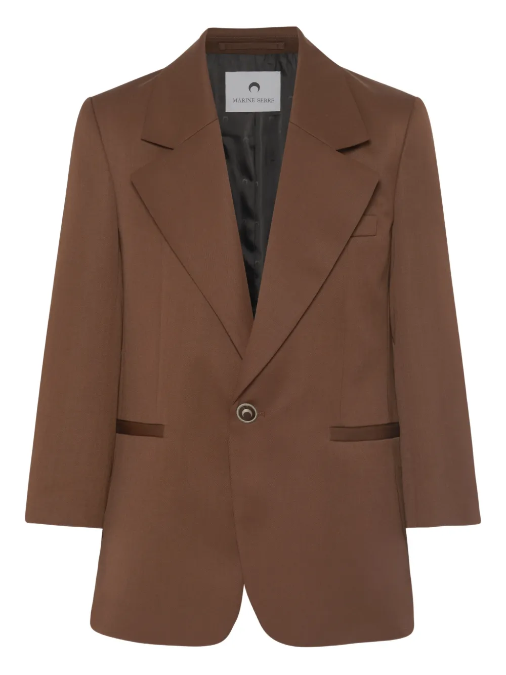 Marine Serre Wool Boxy Blazer In Brown