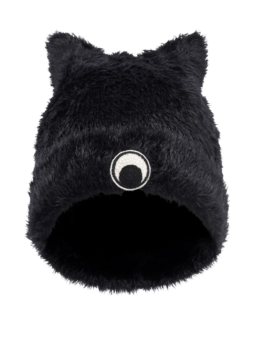 Marine Serre Cat-ear Fluffy Beanie Hat In Black