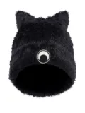 Marine Serre cat-ear fluffy beanie hat - Black