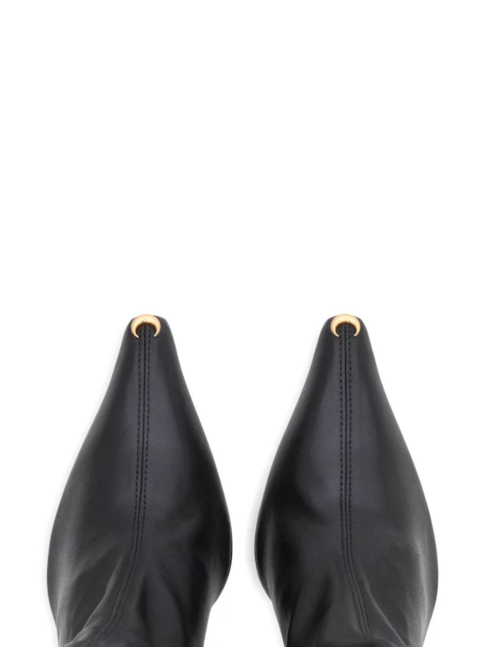 Marine Serre Ms Kiss leren laarzen met gladde afwerking Zwart