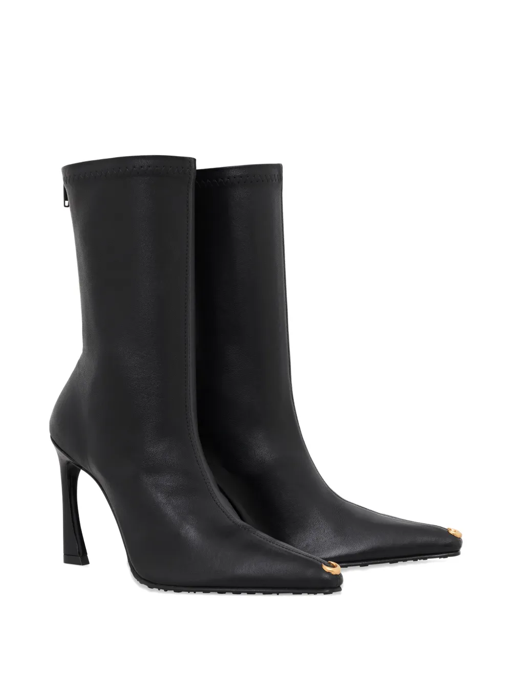 Marine Serre Ms Kiss leren laarzen met gladde afwerking Zwart