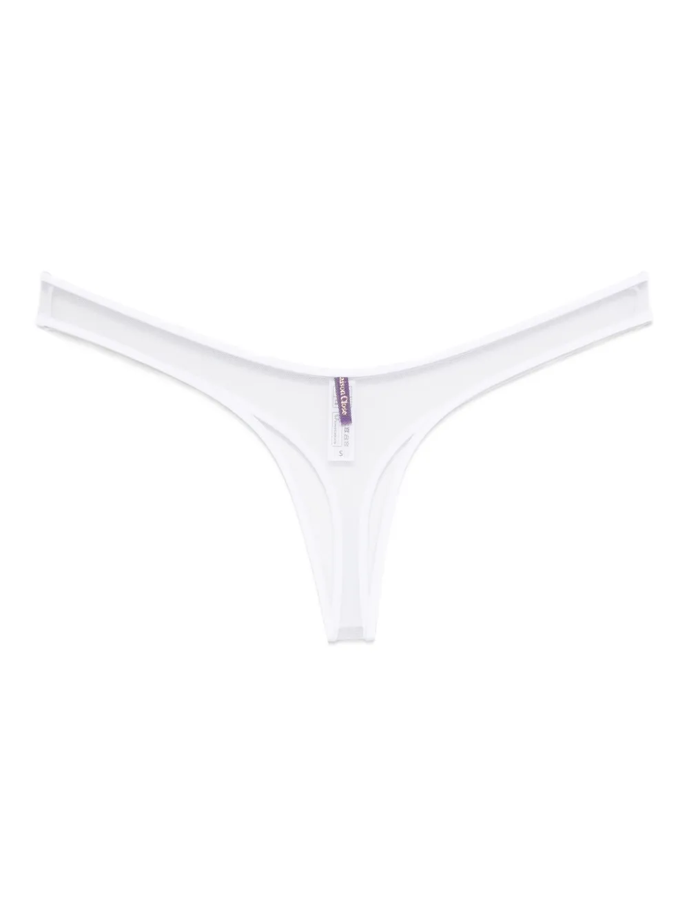 Maison Close Pure Tentation sheer high-cut thong | White | Image 1