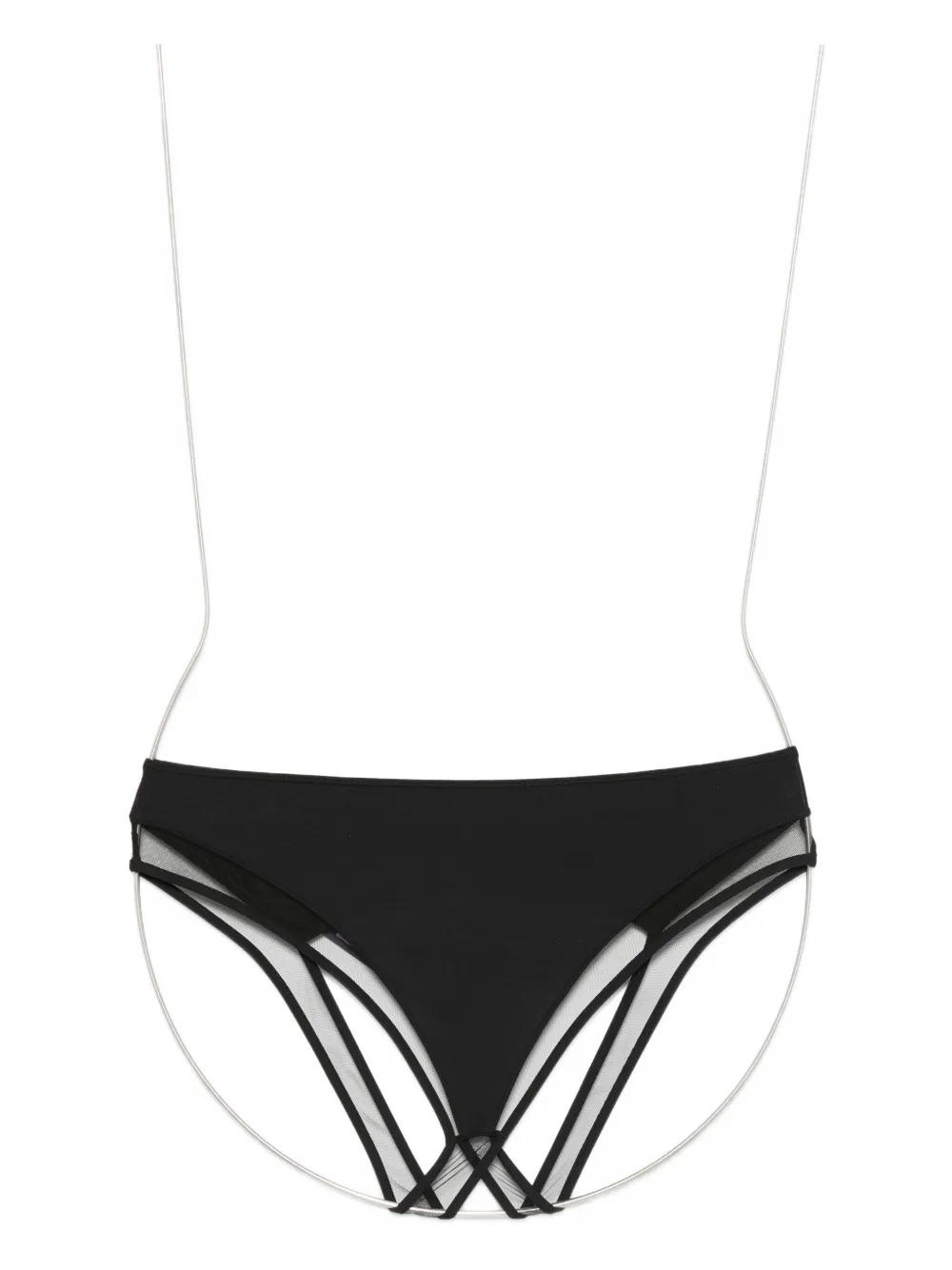 Maison Close Pure Tentation Open High-waisted Briefs In Black