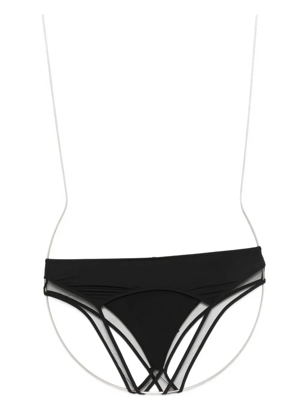 Maison Close Pure Tentation Open High-waisted Briefs In Black