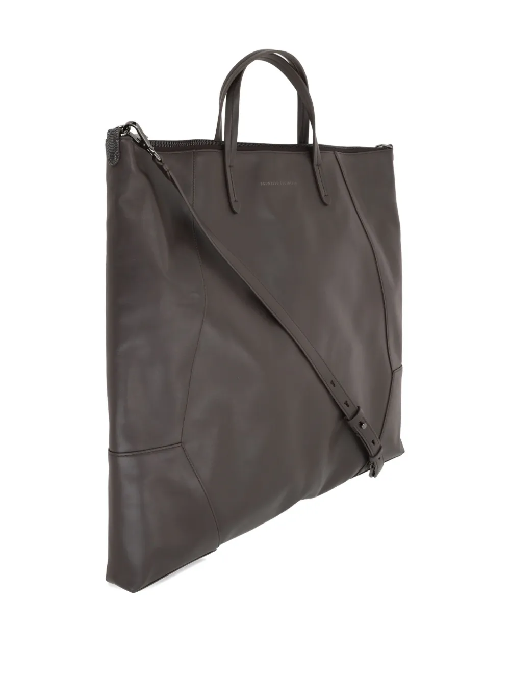 Brunello Cucinelli large Duo leather panelled tote bag Bruin