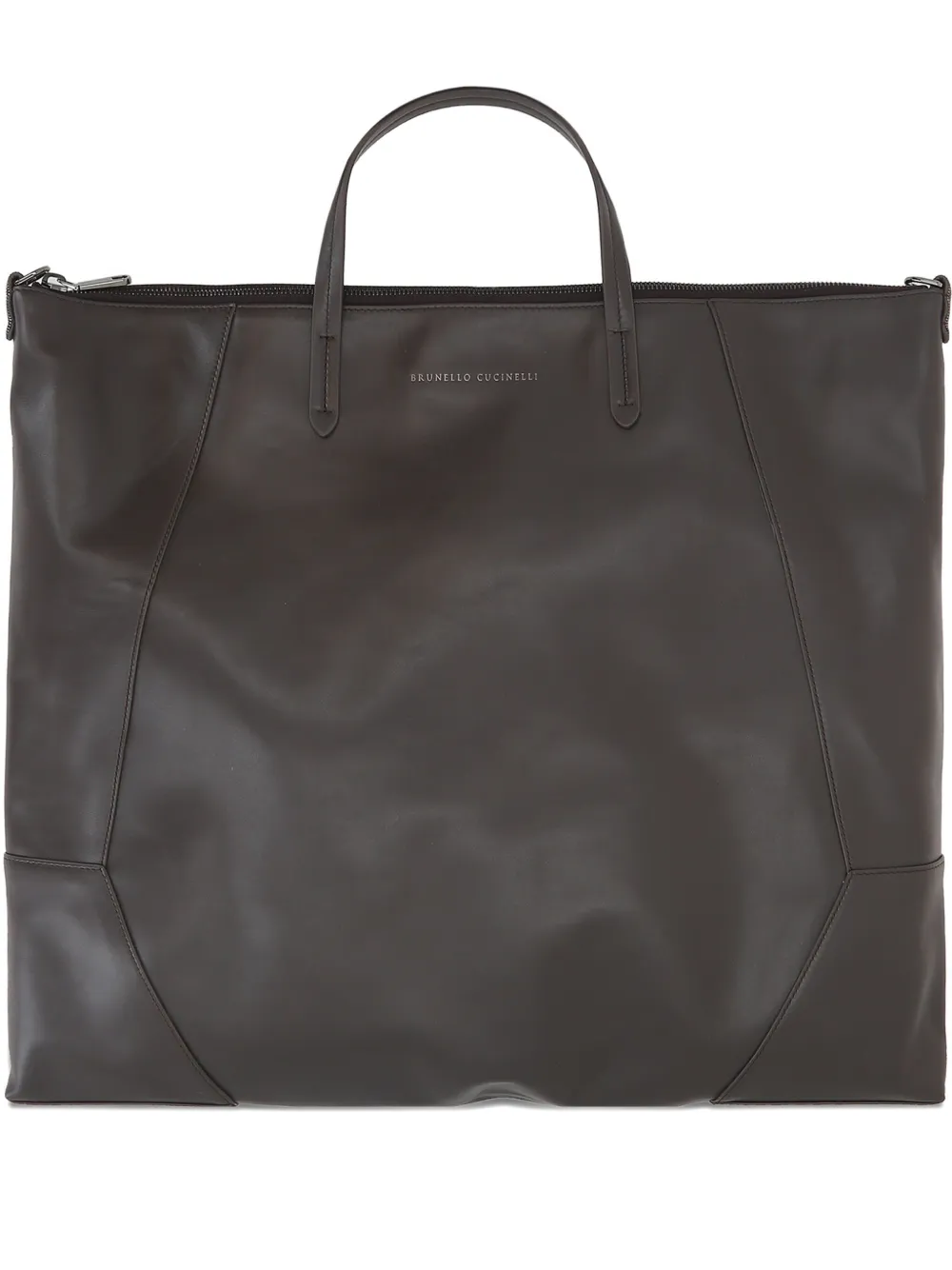 Brunello Cucinelli large Duo leather panelled tote bag Bruin