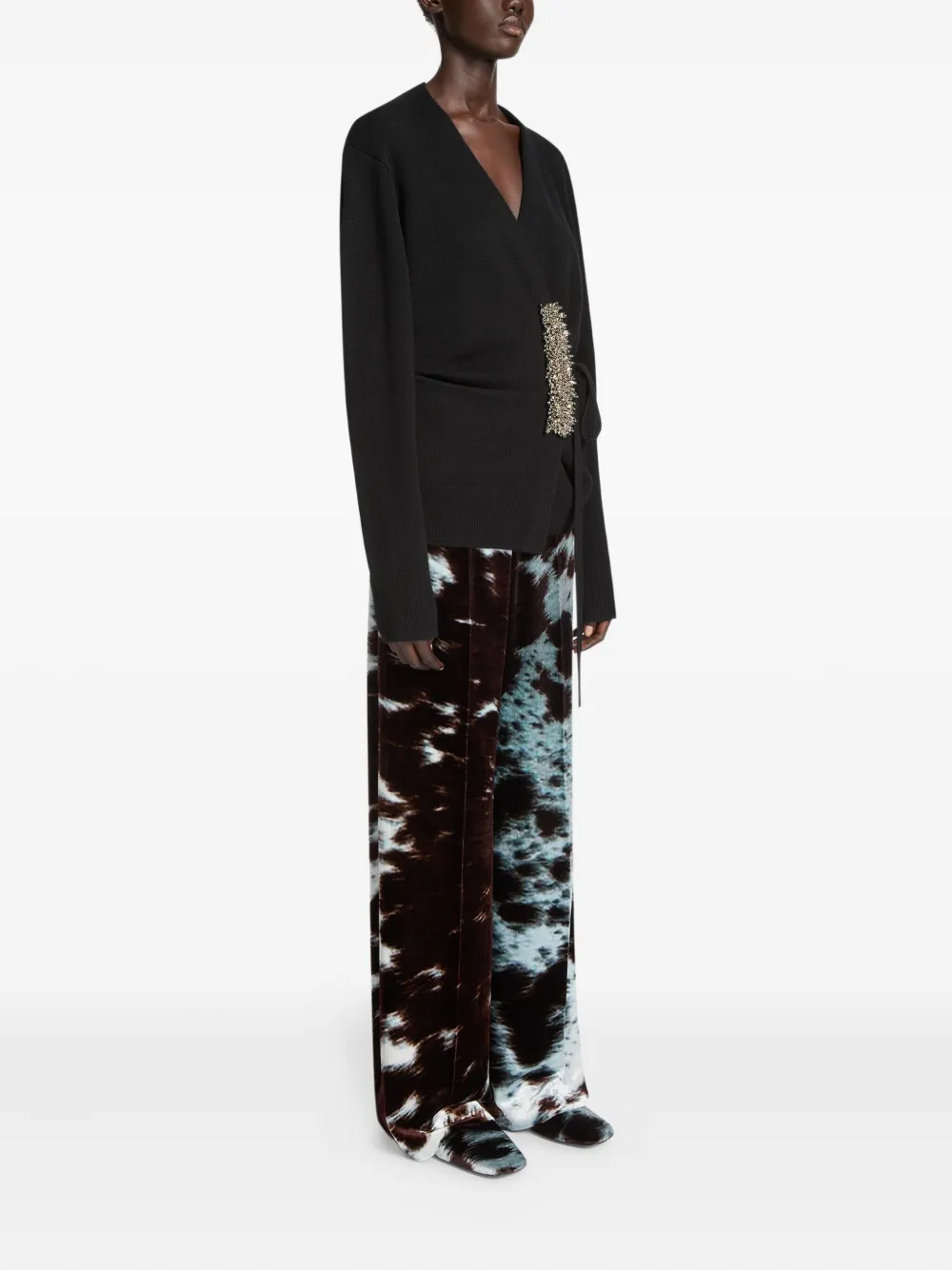 Dries Van Noten Maglione Avvolgente In Cashmere In Black