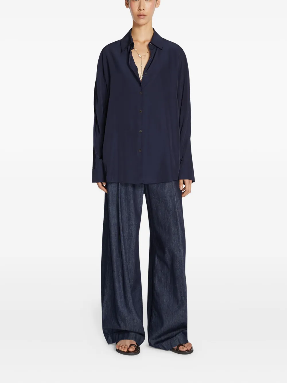 DRIES VAN NOTEN Jeans con pieghe - Blu
