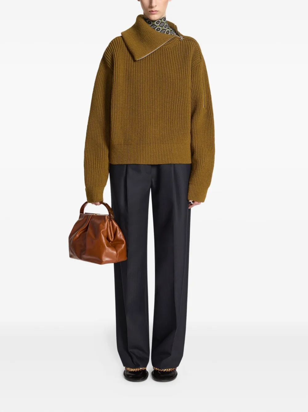 DRIES VAN NOTEN Geplooide wollen broek Blauw