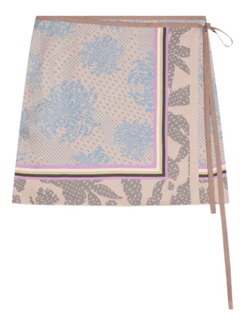 DRIES VAN NOTEN grometric-pattern wrap mini skirt