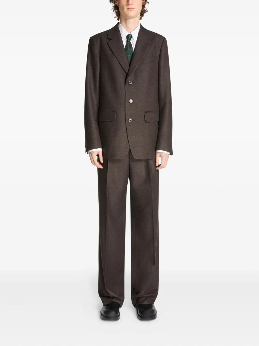 DRIES VAN NOTEN Zijden stropdas met print - Bruin