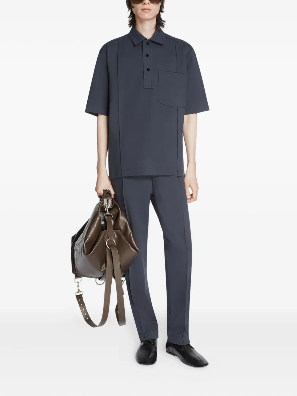 DRIES VAN NOTEN Poloshirt van gerecycled polyester - Grijs