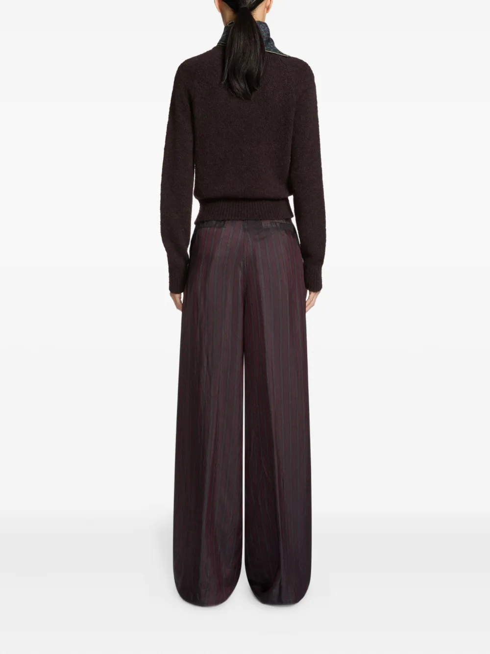 DRIES VAN NOTEN Broek met krijtstreep Rood