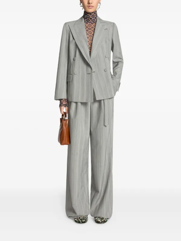 DRIES VAN NOTEN ストライプ ダブルジャケット | グリーン | FARFETCH JP