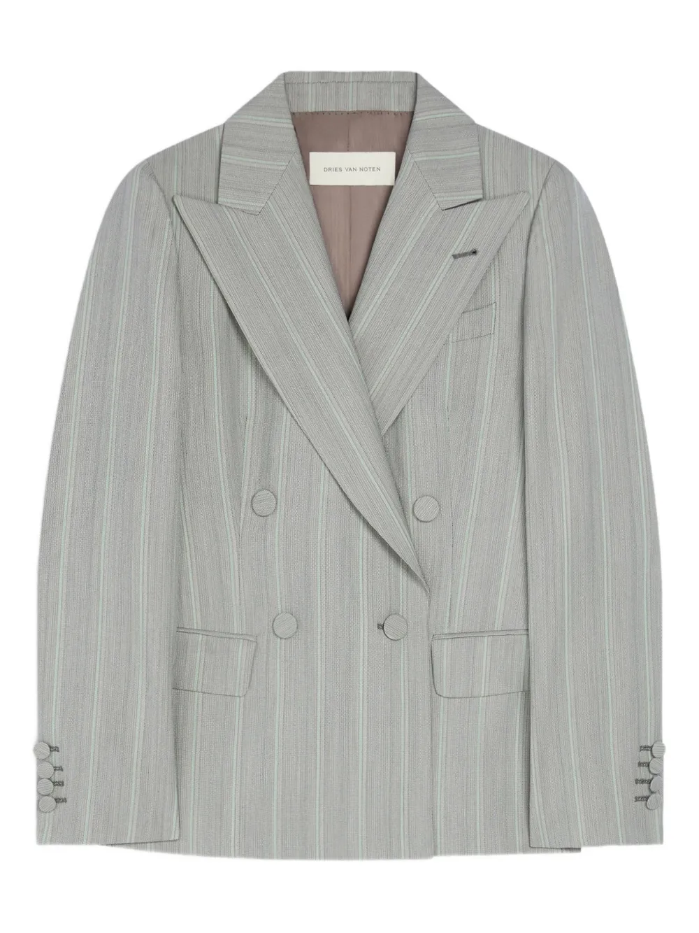 pinstripe double-breasted blazer