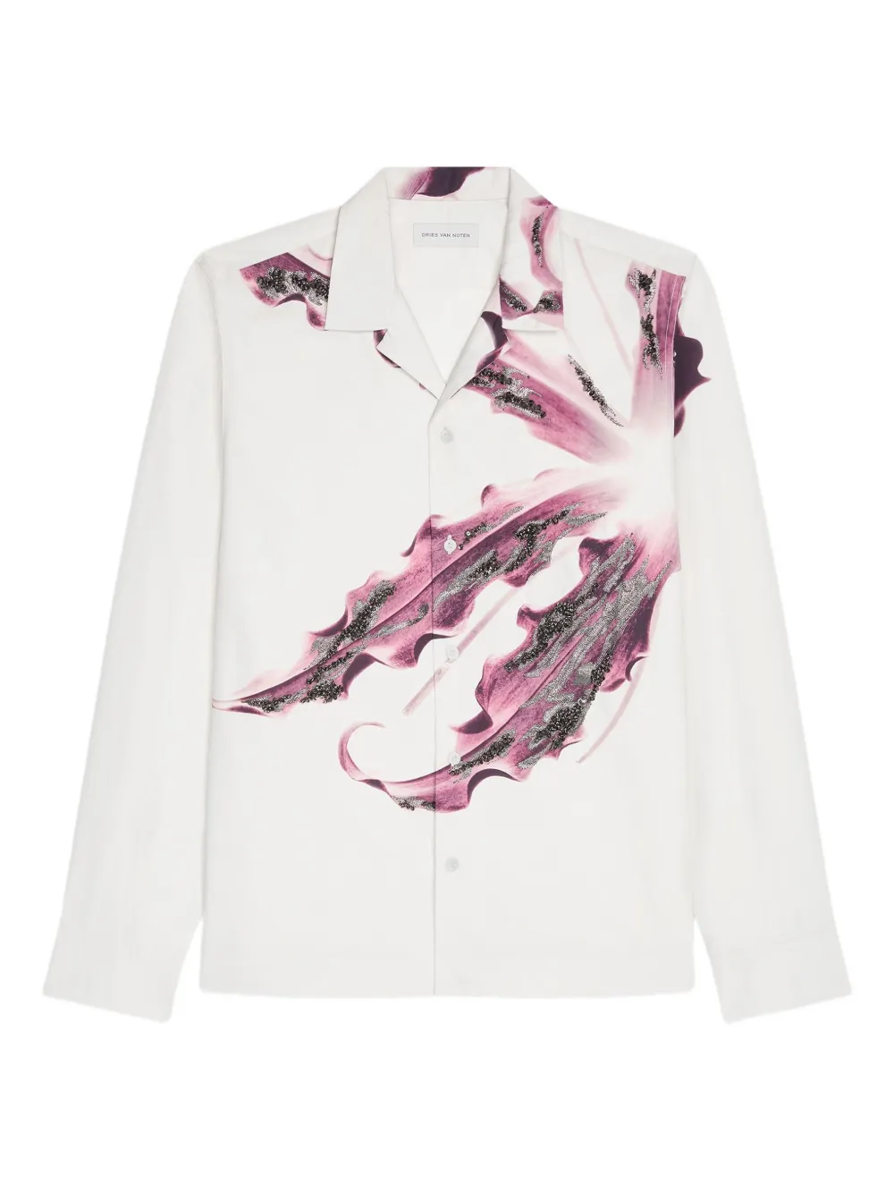 DRIES VAN NOTEN floral-embroidered shirt | White | Image 1