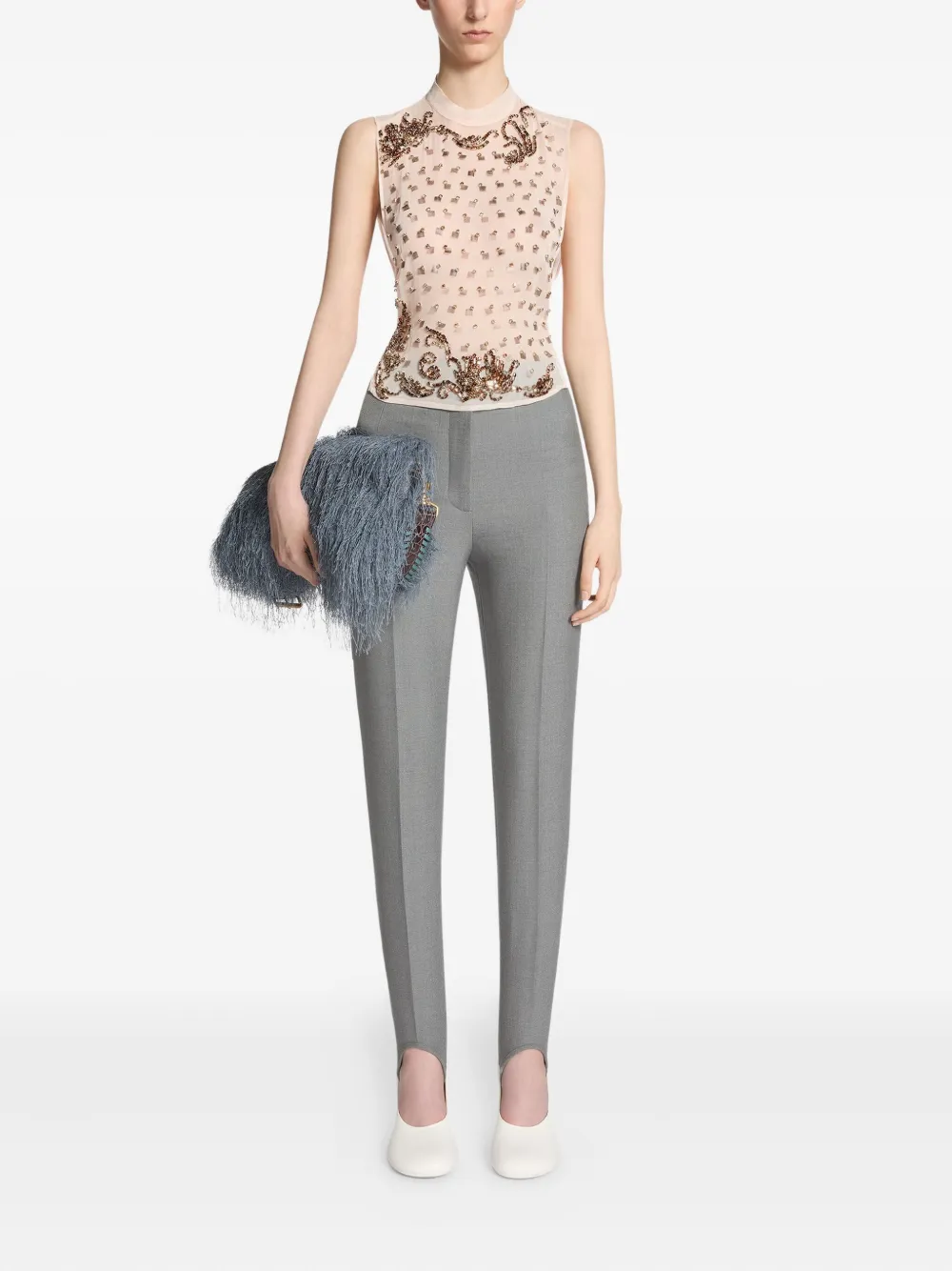 DRIES VAN NOTEN stirrup trousers - Grijs