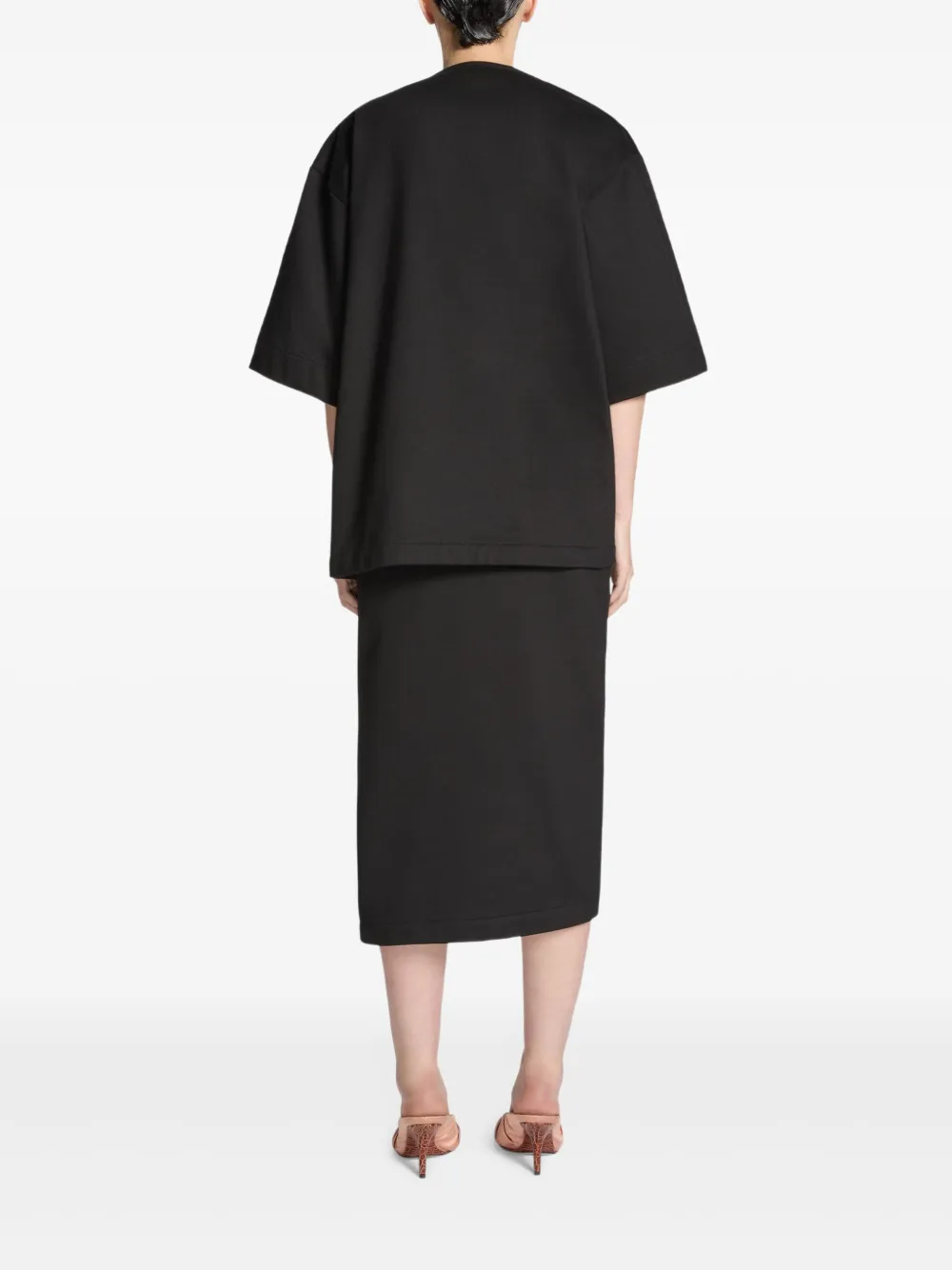 DRIES VAN NOTEN Gedrapeerd T-shirt met broche Zwart