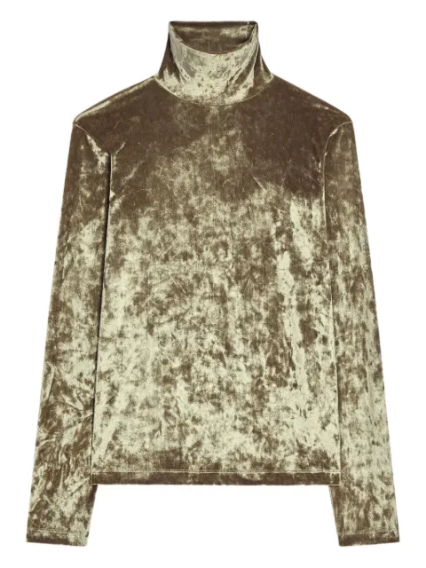 DRIES VAN NOTEN velvet high-neck T-shirt