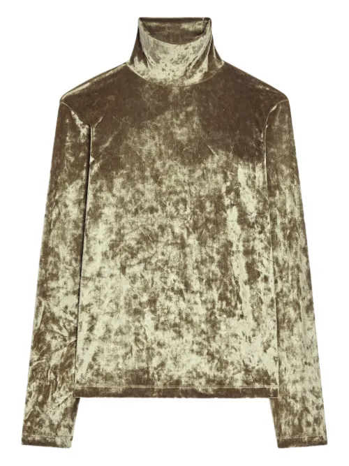 T-shirt en velours à col montant - DRIES VAN NOTEN - Modalova