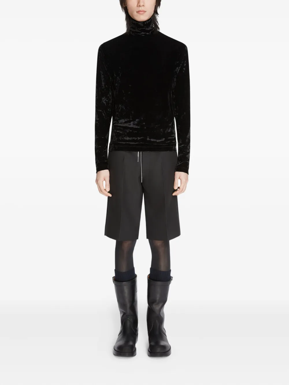 DRIES VAN NOTEN Fluwelen T-shirt - Zwart