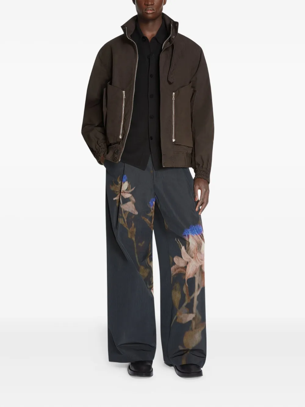 DRIES VAN NOTEN Bomberjack met rits Bruin